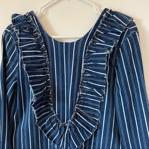 Zara striped denim dress with V back Small - Picture 5 of 12